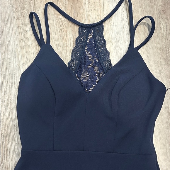 Sequin Hearts Navy Lace Mini Dress size 7 - Picture 3 of 7